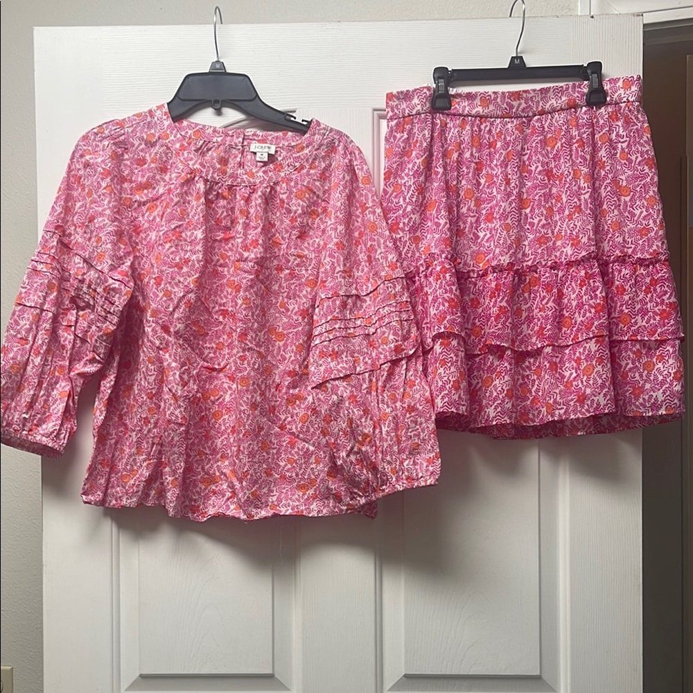 J. Crew Pink Floral Skirt